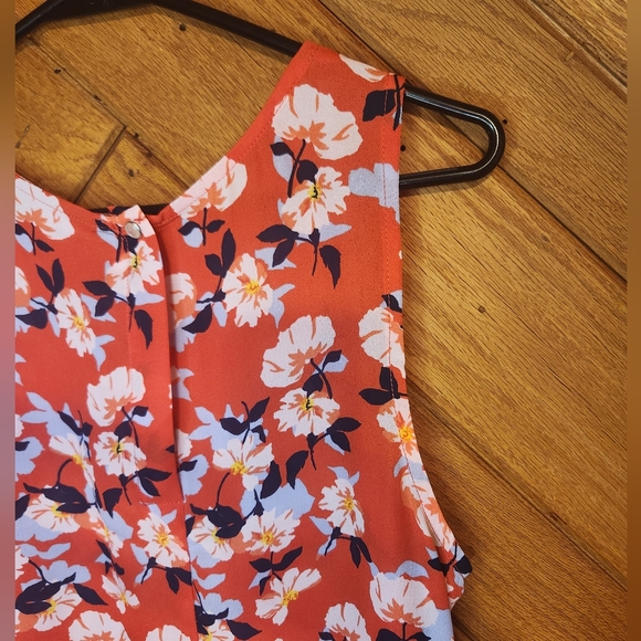 Cynthia Rowley orange and blue lightweight sheer medium tank top - Picture 2 of 8